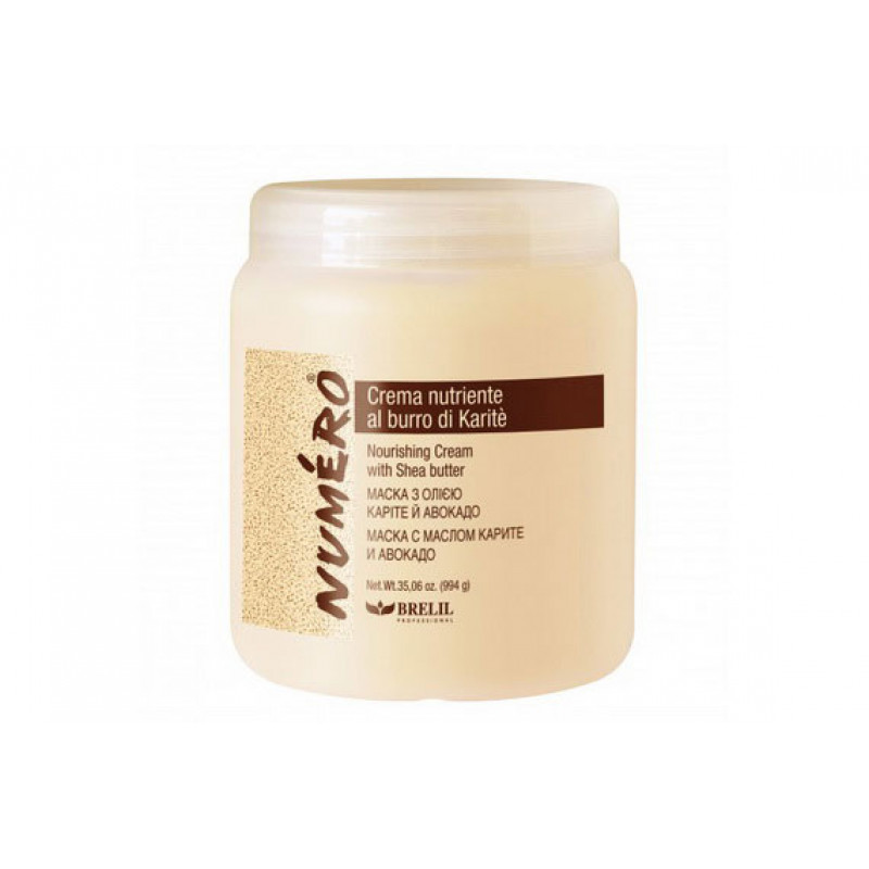 Маска для волосся з маслом каріте та авокадо-Brelil Numero Nourishing Cream With Shea Butter